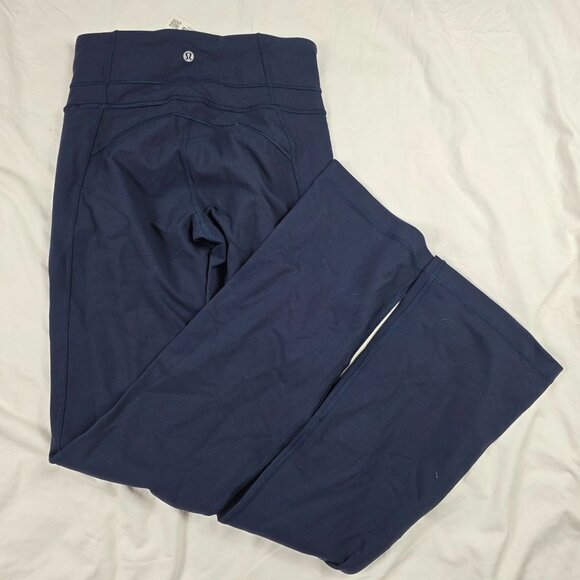 Lululemon Groove Pants Bootcut Womens Size 6 Blue High-Rise Full-On Luon Pants - Picture 2 of 12